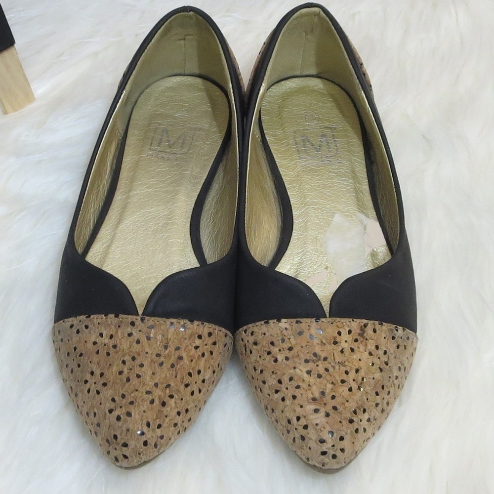 Makers Uniquely Yours *6.5*Cork/Black Flats - Picture 1 of 7